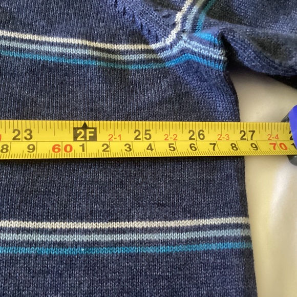 NWT MENS VAN HEUSEN V NECK BLUE STRIPED SWEATER XXL TALL - Picture 6 of 9